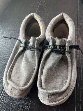 Hey Dude Men's Grey Canvas Slip-Ons